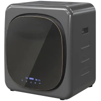HOMCOM Wasdroger met UV-Desinfectie, Compact Ontwerp, 4 kg Capaciteit, Roestvrij Staal, Grijs(m-10)