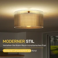 HOMCOM Plafondlamp met Acryllampenkap, Metaal, Halogeen en LED Compatibel(m-4)