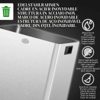 HOMCOM Coș de Gunoi cu 2 Compartimente de 20L cu Închidere Silențioasă, din Oțel Inoxidabil și PP, 45.8x36x51.6 cm(m-8)