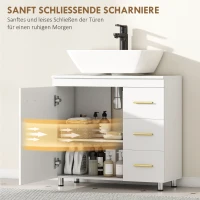 HOMCOM Badkameronderkast, 3-laags ontwerp, MDF, spaanplaat, Wit(m-5)