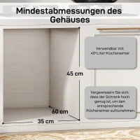 HOMCOM Uitschuifbare prullenbak, 2 x 20 L, uitneembare bakken, kunststof, metaal, grijs(m-6)