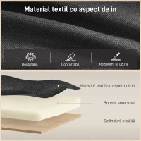 HOMCOM Canapea Extensibilă de Colț cu Aspect de In și Compartiment de Depozitare Ascuns, 192x148x86 cm, Gri Antracit(m-7)