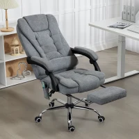 Vinsetto Fauteuil de bureau massant et chauffant, chaise de bureau, hauteur réglable, dossier inclinable, 65x70x111-119cm, gris(m-9)