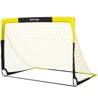 SPORTNOW Pop-Up Fußballtor für Garten Jugendliche & Erwachsene tragbares Outdoor Tor mit Reißfestem Tornetz Fiberglasstangen(m-12)