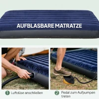 Outsunny Campingzelt-Set für 2 Personen mit Feldbett und Luftmatratze Grün(m-7)