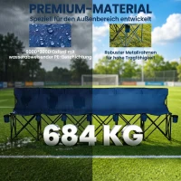 Outsunny 6-persoons campingbank met draagtas blauw(m-6)