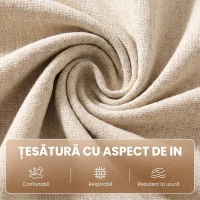 HOMCOM Fotoliu Extensibil 3 în 1 Pliabil cu Spătar Reglabil, Material cu Aspect de In, 78 x 94,5 x 83 cm, Alb Crem(m-6)