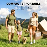 Outsunny Tapis extérieur Style Graphique - Tapis réversible 2 Motifs - 2,74L x 1,82l m - PP 310 g/m² Blanc Beige(m-6)