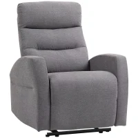 HOMCOM Verstelbare Relaxfauteuil met Voetsteun, Moderne Gepolsterde Stoel, Donkergrijs(m-10)