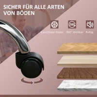 Vinsetto Ergonomische Bureaustoel met Massagefunctie, Voetensteun, Draaibaar, Rolbaar, Roze(m-8)