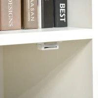 HOMCOM Bibliothèque étagère Rangement Colonne pour Salon, Salle de Bain Blanc en Bois dim. 40L x 30l x 130H cm(m-12)