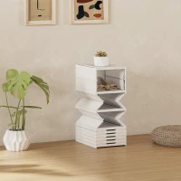 HOMCOM 8-Laags Schoenenrek, Schoenenkast, Opvouwbaar, Geventileerde Achterkant, Kunststof, Wit(m-8)