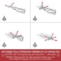 HOMCOM Kunstmatige Kerstboom met Sneeuweffect, Vlamvertragend, Scharnierconstructie, Groen/Wit(m-5)