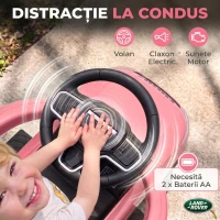 AIYAPLAY Mașinuță Ride-on Land Rover cu Mâner și Barieră, din PP și Oțel, 84 x 40 x 94,5 cm, Roz(m-7)