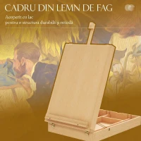 Vinsetto Șevalet de masă pliabil din lemn, reglabil în înălțime și unghi(m-4)