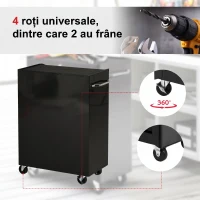 HOMCOM Carucior pentru Ustensile Unelte cu Sertar Rosu 61,5 X 33 X 85cm(m-5)