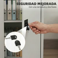 Vinsetto Armario Archivador Metálico con 2 Puertas Cerradura Estante Ajustable para Sala de Estar Estudio 80x40x92,5 cm Gris(m-6)
