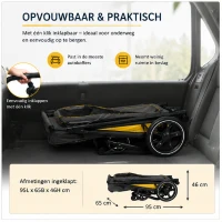 PawHut Hondenbuggy voor Middelgrote en Oudere Honden, Opvouwbare, Donkergrijs, 112 x 65 x 100 cm(m-7)