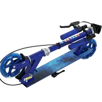 AIYAPLAY Trottinette enfants 3 à 8 ans, trottinette pliable à 2 roues LED roues lumineuses, 4 réglages en hauteur, bleu(m-10)