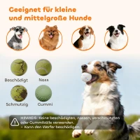 PawHut Automatischer Ballwerfer Interaktive Ballwurfmaschine mit 3 Bälle 3 Distanzen 6m/10 m/14m für kleine mittlere Hunde Grün(m-8)