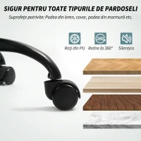 HOMCOM Scaun de Birou Ergonomic cu Spătar Înalt, Înălțime Reglabilă, Funcție de Leagăn și Brațe, 63x70x102-112 cm, Gri(m-7)