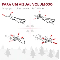 HOMCOM Árvore de Natal Estreita 270 cm com Efeito Neve, 1014 Ramos e Suporte Metálico, Verde e Branco(m-5)