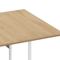 HOMCOM Four-Person Drop Leaf Table - Natural Wood-Effect(m-11)
