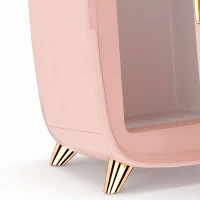 HOMCOM Skincare Refrigerator, 6L Mini Cosmetic Fridge with LED Mirror, Cooling Function for Bedroom, Skincare, Office, Pink(m-10)
