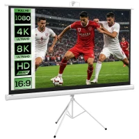 HOMCOM Ecran Proiector 84 Inch cu Trepied Reglabil, din Plastic și Metal, 200x8x118 cm, Alb(m-12)