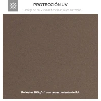 Outsunny Techo de Repuesto para Cenador 4x3 m Cubierta de Repuesto con Techo Doble 10 Orificios de Drenaje y Protección UV Toldo de Recambio para Pabellón Gazebo Marrón(m-4)
