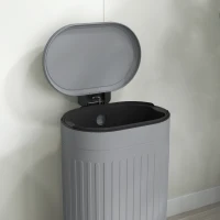 HOMCOM Prullenbak 30L Pedaalemmer met deksel voetpedaal uitneembare binnenemmer soft-close functie 36,5 x 31,2 x 60,8 cm, Grijs(m-9)