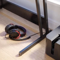 HOMCOM Two-Level LED Gaming Desk - Black(m-13)