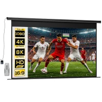 HOMCOM Beamer-Leinwand, 16:9 Format, Fernbedienung, 266 x 149 cm (120 Zoll), Schwarz(m-12)