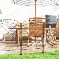 Outsunny Steel Decorative Outdoor Picket Fence Panels Set of 4, Black(m-10)