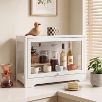 HOMCOM Vitrine Expositora para Coleções com Porta Acrílica Elevatória Deslizante para Figuras Decorativas 59x30x40 cm Branco(m-21)
