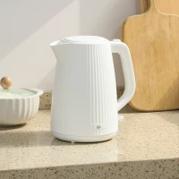 HOMCOM Hervidor Eléctrico 1,7L 2200W con Filtro Antical Desmontable Apagado Automático Base Giratoria 360° Crema(m-9)