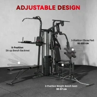 SPORTNOW All-in-One Home Gym Machine, Multifunctional Power Cage with 69 kg Weight Stack and Pulley System, Black(m-5)