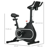 SPORTNOW Cyclette Magnetica con Volano da 4kg, Manubrio e Sellino Regolabili(m-3)
