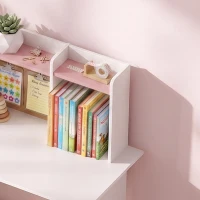 AIYAPLAY Bureau Enfant avec Chaise, Table d'Étude, Support de Tablette Réglable, Porte-Stylos, Panneau en Liège, 5-12 ans, Rose(m-11)