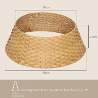 HOMCOM Falda para Árbol de Navidad Rústico Diseño Tejido Cubre Pie para Árbol de Navidad para Fiestas Ø68x22 cm Natural(m-3)