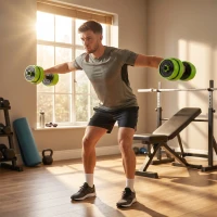 SPORTNOW 30kg 6-In-One Adjustable Weight Dumbbells Set, Barbell, Kettlebell, Push Up Stand - Green(m-14)