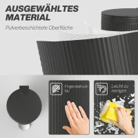 HOMCOM Mülleimer 30 L Treteimer mit Softclose-Deckel und Pedal, Inneneimer Metall, Schwarz, 36 x 30 x 60,5 cm(m-6)