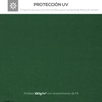 Outsunny Techo de Repuesto para Cenador, 3x3 m, Cubierta de Repuesto con Techo Doble, 8 Orificios de Drenaje y Protección UV, SOLO Toldo de Recambio para Pabellón Gazebo, Verde(m-6)