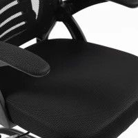 HOMCOM Cadeira de Escritório Ergonômica Apoios de Braço Rebatíveis Apoio de Cabeça Função Basculante Altura Ajustável 59x62x125 cm Preto(m-7)
