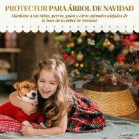HOMCOM Falda para Árbol de Navidad Rústico Diseño Tejido Cubre Pie para Árbol de Navidad para Fiestas Ø68x22 cm Natural(m-4)