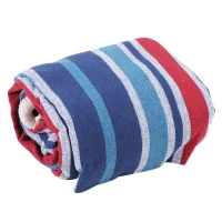Outsunny Hamaca para Jardín 210x150 cm Hamaca Colgante Portátil Carga Máx. 180 kg para Acampar Piscina Camping Rayas Azul y Rojo(m-8)