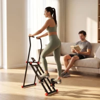 SPORTNOW Stair Stepper for Home Gym with 3 Resistances, Foldable Vertical Stair Climber with Adjustable Handlebar, LCD Monitor(m-8)