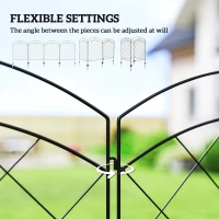 Outsunny Steel Decorative Outdoor Picket Fence Panels Set of 4, Black(m-5)