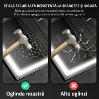 HOMCOM Oglindă Baie Anti-aburire Con Lumină Led E Difuzor Bluetooth 80x60 cm(m-8)