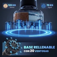 SPORTNOW Saco de Boxeo de Pie para Adultos 180 cm con Absorción de Impactos Guantes Base Rellenable de Arena 120 kg o Agua 70 kg(m-4)